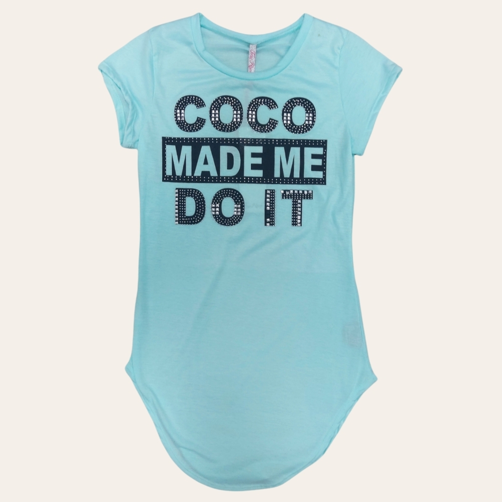 Womens COCO MADE ME DO IT. T-shirt.